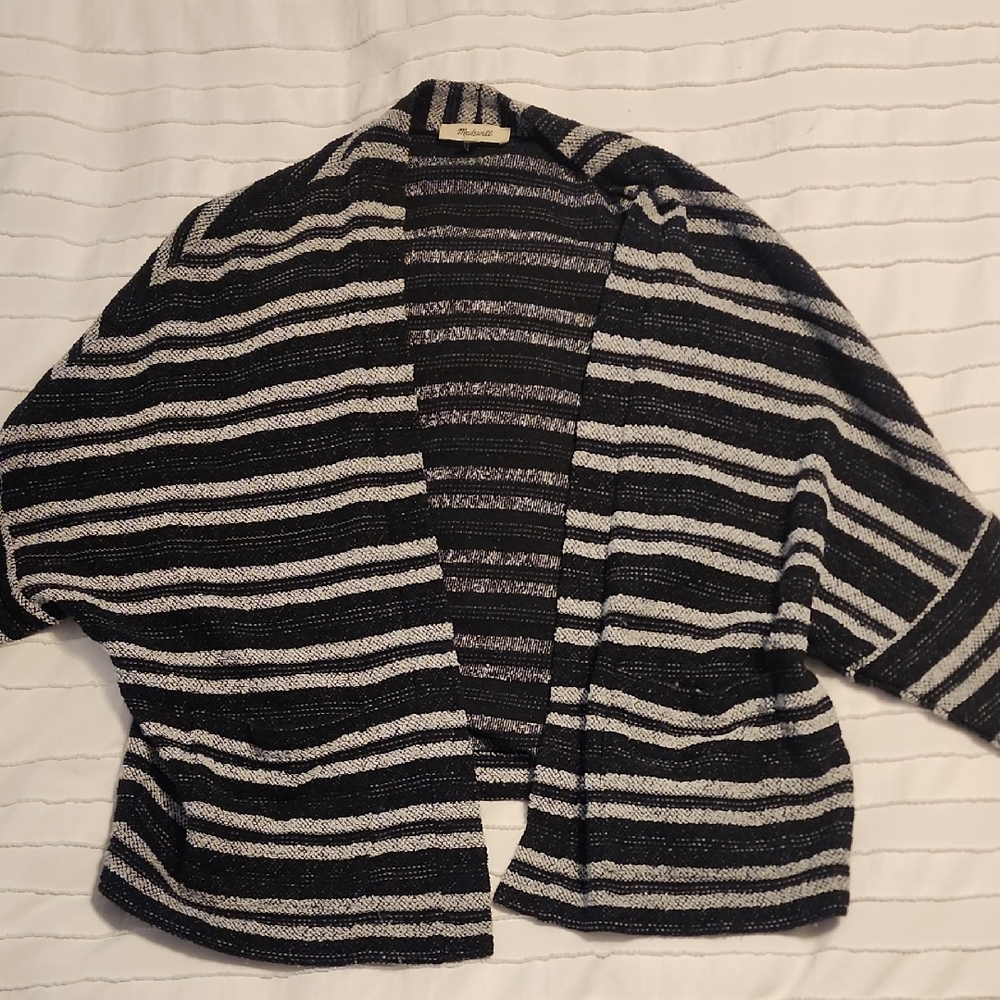Madewell Striped Black and White Cardigan
